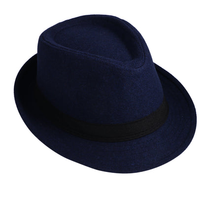 Blue Classic Derby Style Short Brim Trilby Hat | Size L - Boniskiss