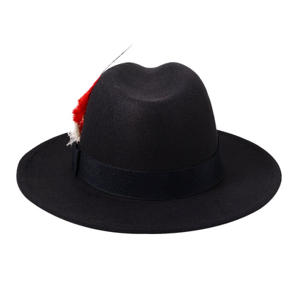 Black Bohemian Feather Fedora Hat | Size M-L - Boniskiss