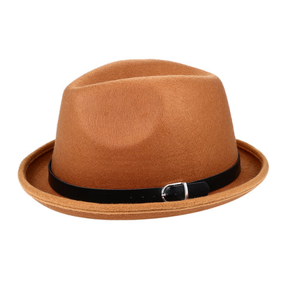 Camel Classic Pork Pie Fedora Jazz Hat with Belt | Size M-L - Boniskiss