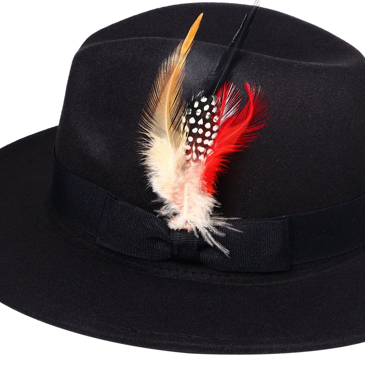 Black Bohemian Feather Fedora Hat | Size M-L - Boniskiss