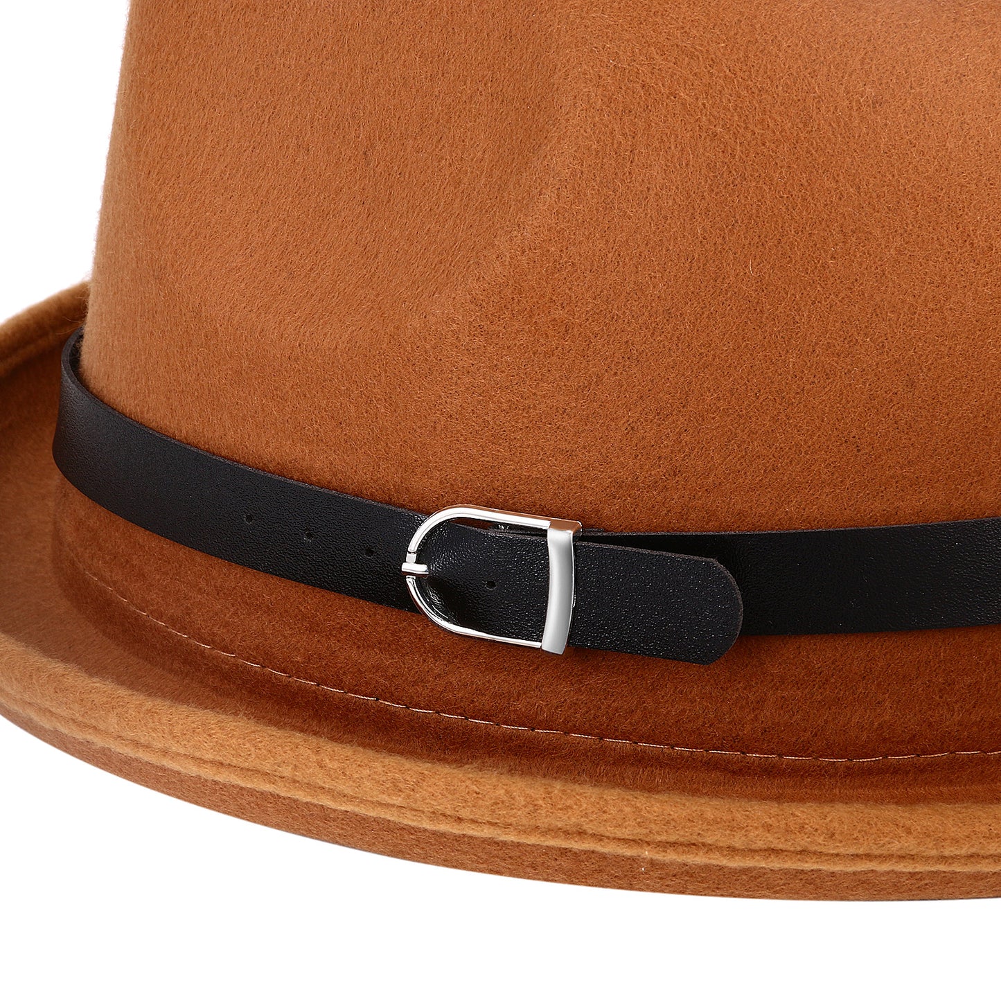 Camel Classic Pork Pie Fedora Jazz Hat with Belt | Size M-L - Boniskiss