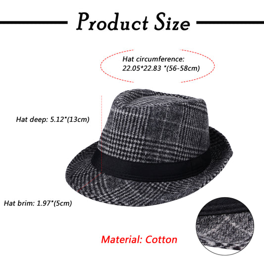 Dark Gray Classic Manhattan Gangster Trilby Fedora | Hat Size M-L- Boniskiss