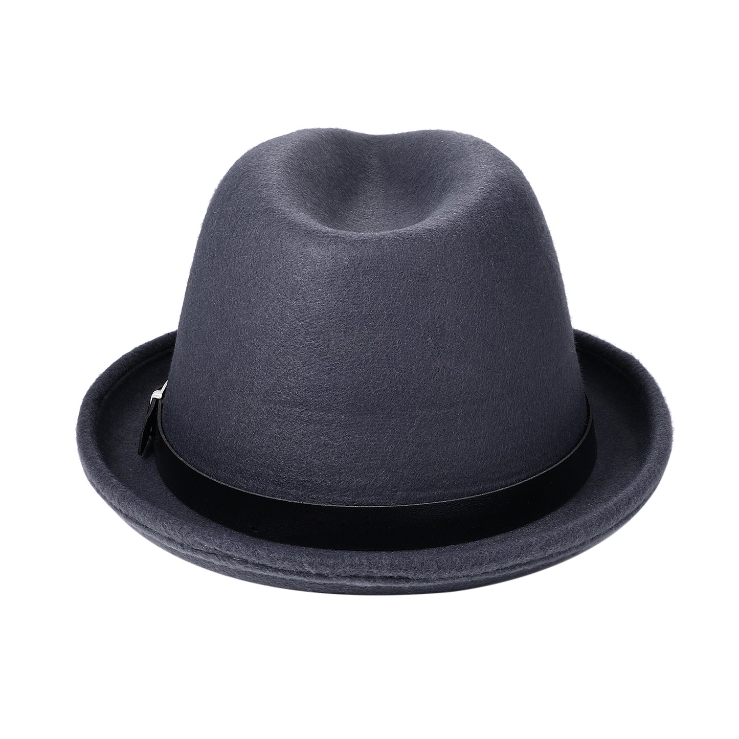 Gray Classic Pork Pie Fedora Jazz Hat with Belt | Size M-L - Boniskiss