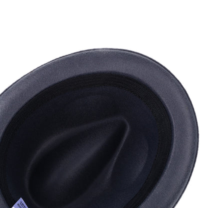 Gray Classic Pork Pie Fedora Jazz Hat with Belt | Size M-L - Boniskiss