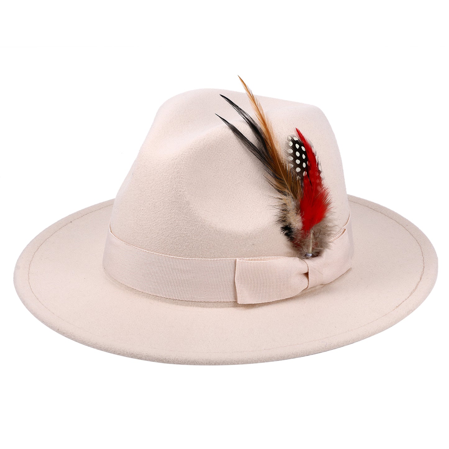 Bohemian Feather Fedora Hat - Boniskiss