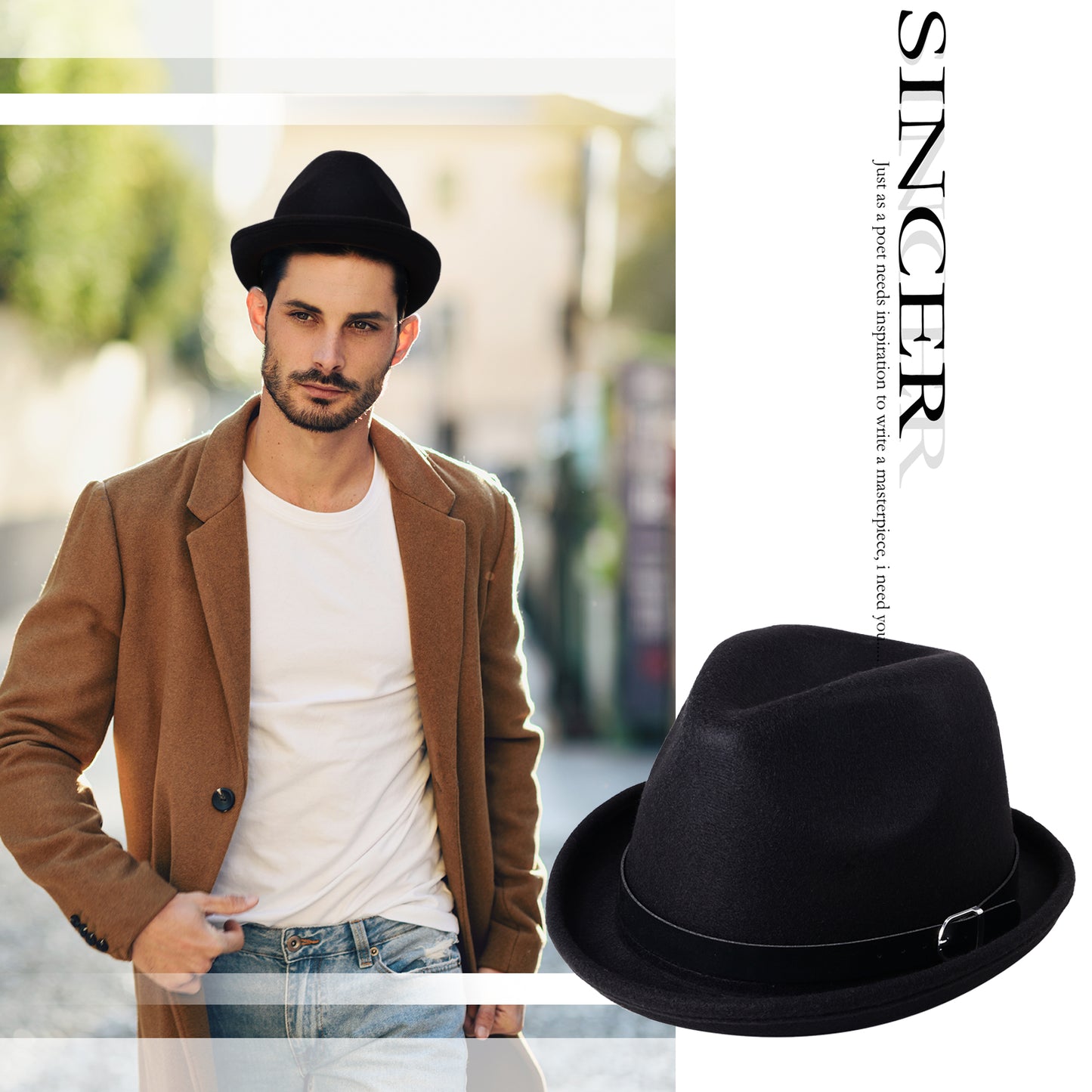 Classic Wide Brim Fedora Jazz Hat - Boniskiss