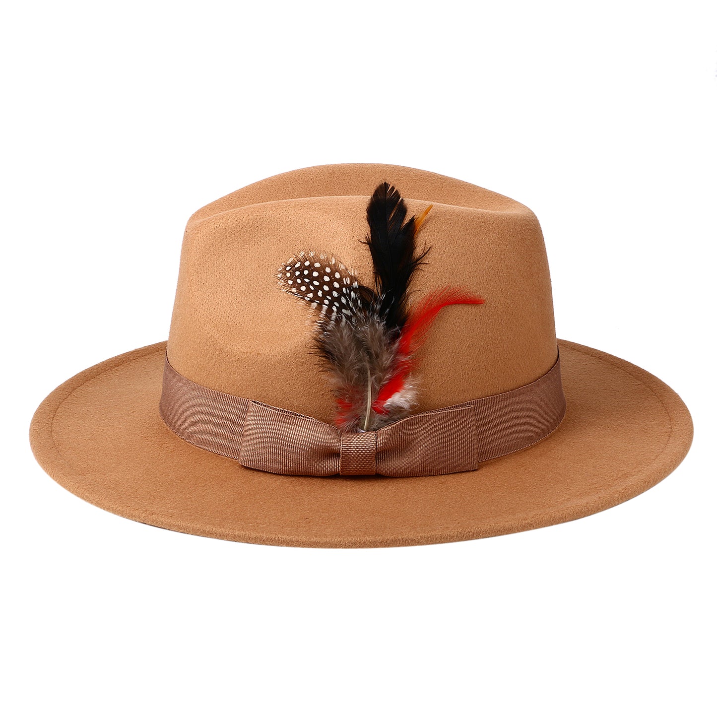 Bohemian Feather Fedora Hat - Boniskiss