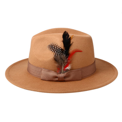 Bohemian Feather Fedora Hat - Boniskiss