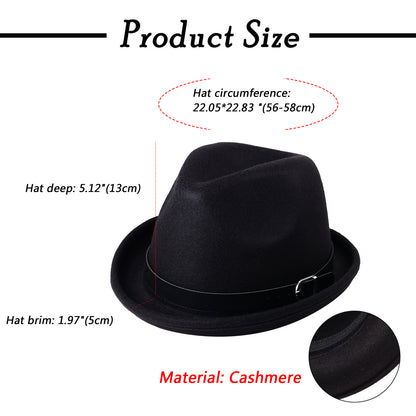 Classic Wide Brim Fedora Jazz Hat - Boniskiss