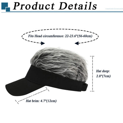 Fake Hairs-Funny Sun Hats Novelty Baseball Wig Cap - Boniskiss
