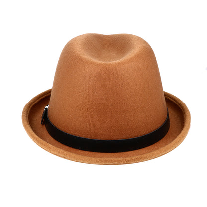 Camel Classic Pork Pie Fedora Jazz Hat with Belt | Size M-L - Boniskiss