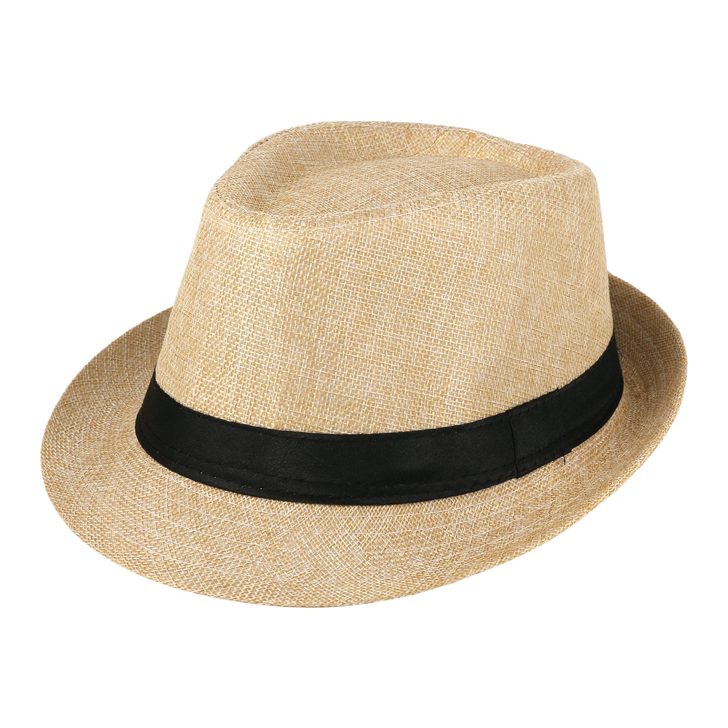 Chapeau de soleil Fedora Panama en lin à bords courts - Boniskiss