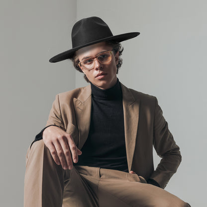 Western Style Fedora Felt Cowboy Hat - Boniskiss