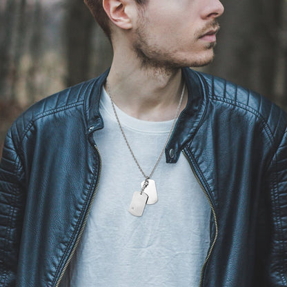 Personalized Engraved Stainless Steel Necklace with Plain Pendant - Boniskiss