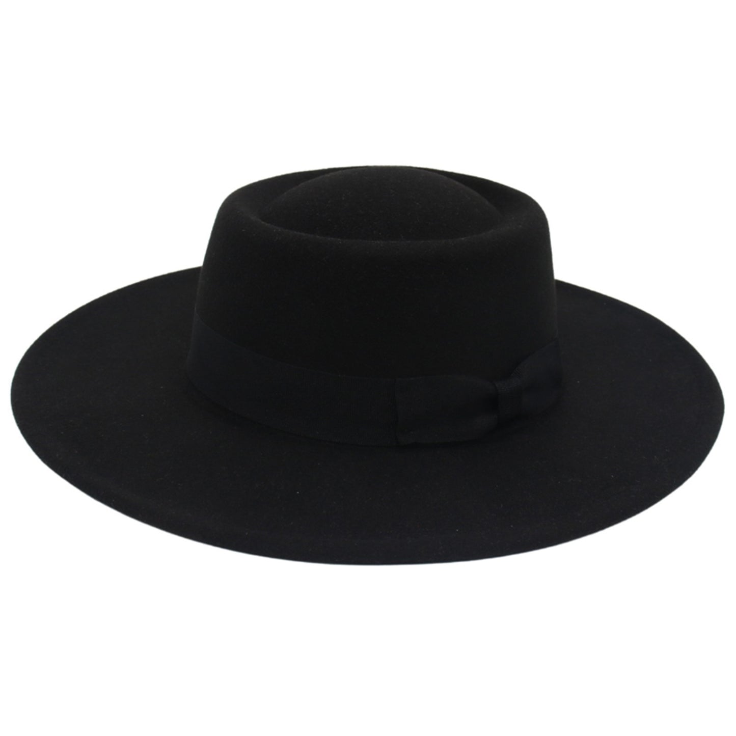 Classic Wide Brim Bow Fedora Hat - Boniskiss