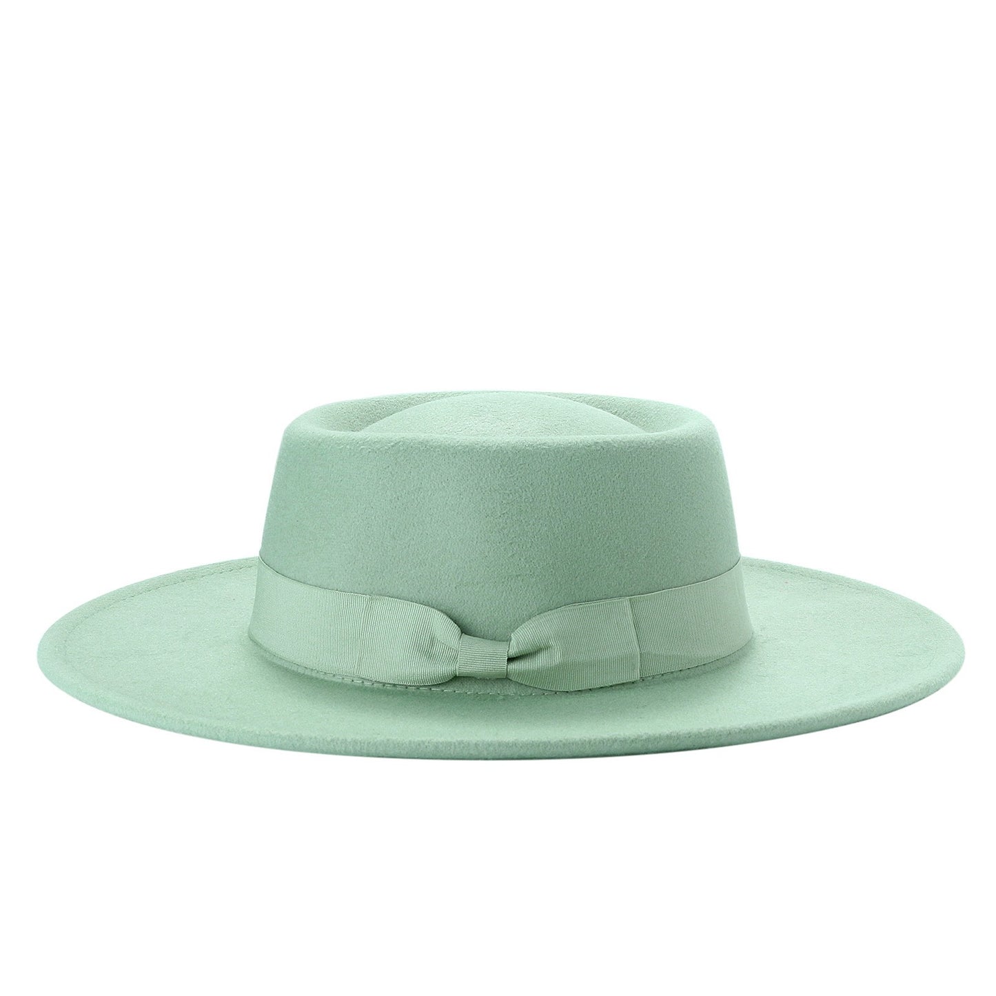 Classic Wide Brim Bow Fedora Hat - Boniskiss