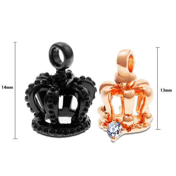 Boniskiss Keep Me in Your Heart Fashion Crown Stainless Steel Couple Necklaces