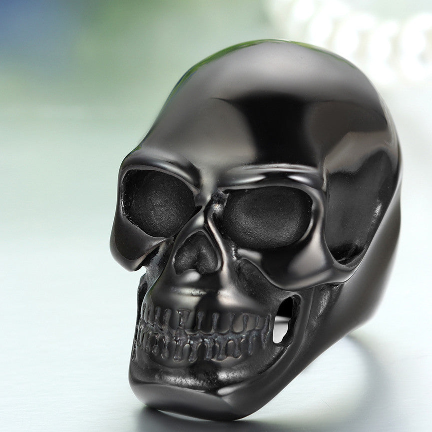 Boniskiss #10 Vintage Style Stainless Steel Skull Biker Ring