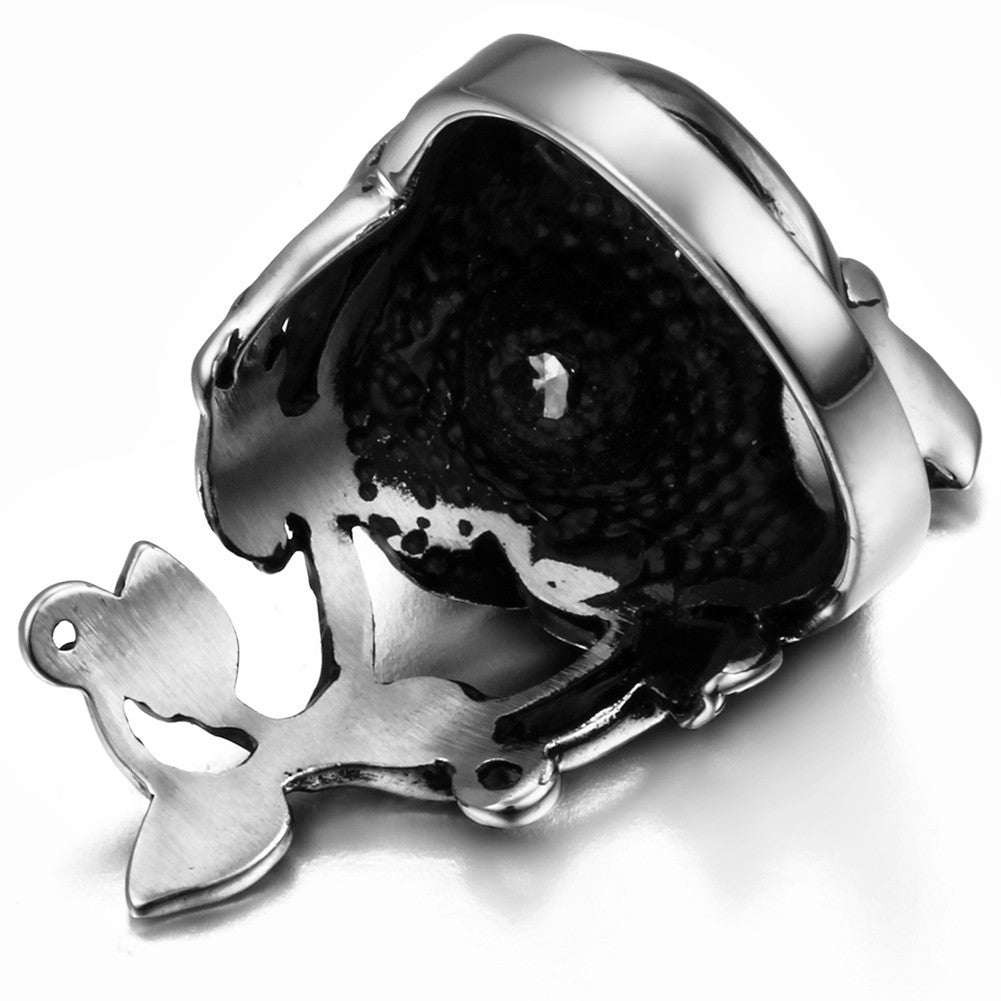 Boniskiss #8 Vintage Glory Detailed Rose Vine Wedding Ring Stainless Steel Promise Love Anniversary Band