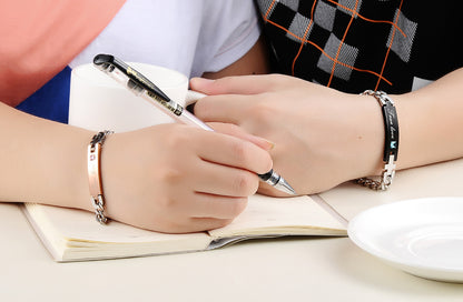 Boniskiss Anniversary Gifts Stainless Steel True Love Couples Chain Bracelet Bangles