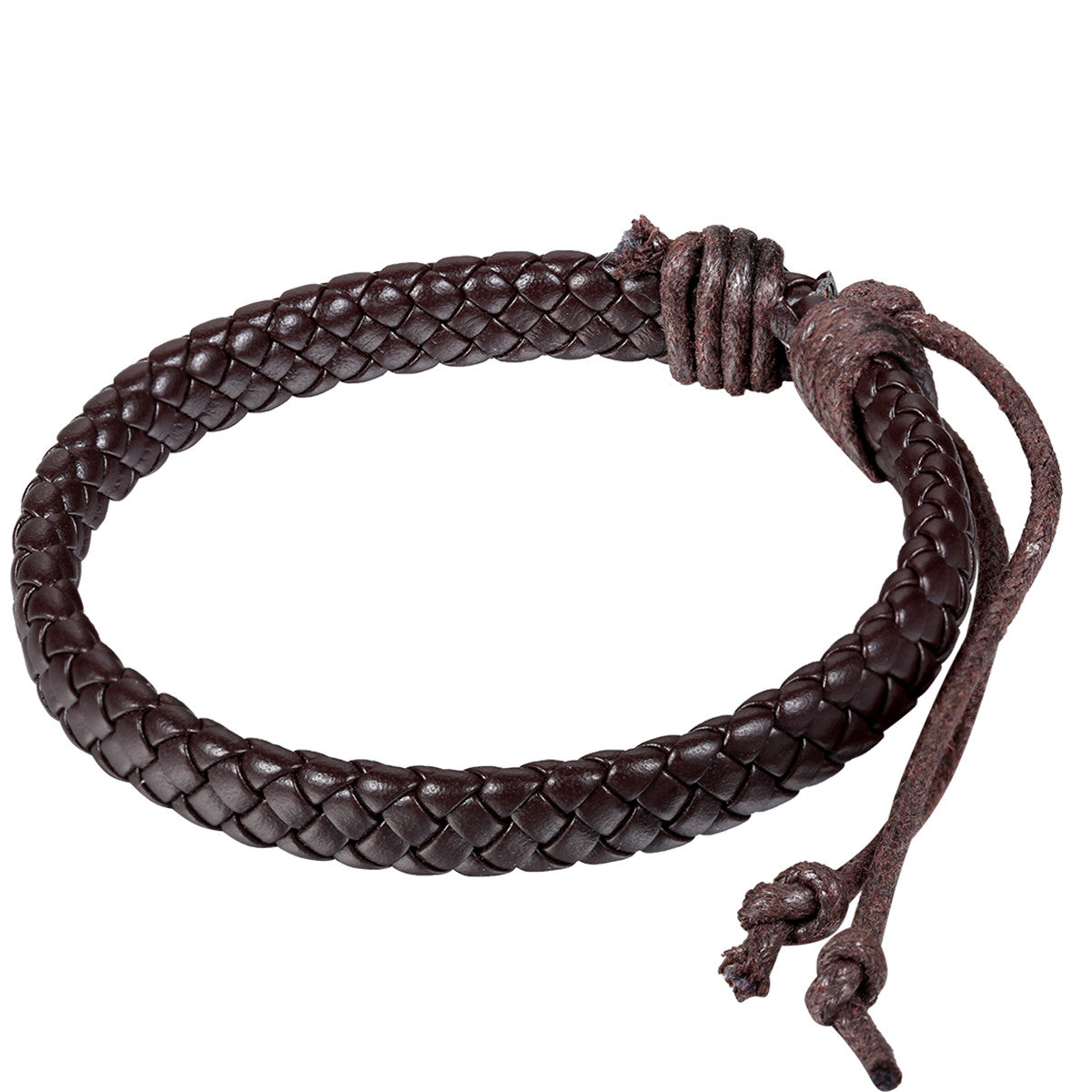 Boniskiss Classic Mens Black Braided Leather Bracelet Wristband Unisex Wrap Bracelet