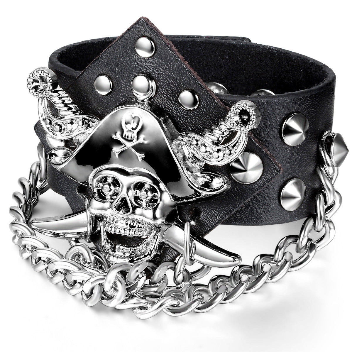 Boniskiss Pirate Leather Bracelet Punk Rock