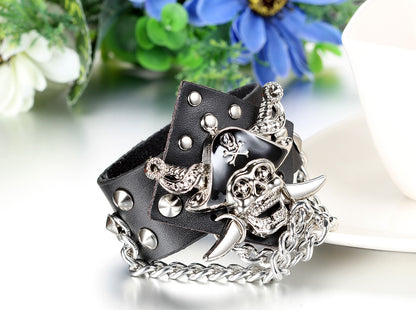 Boniskiss Pirate Leather Bracelet Punk Rock