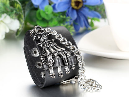 Boniskiss Punk Rock Claw Palm Leather Bracelet
