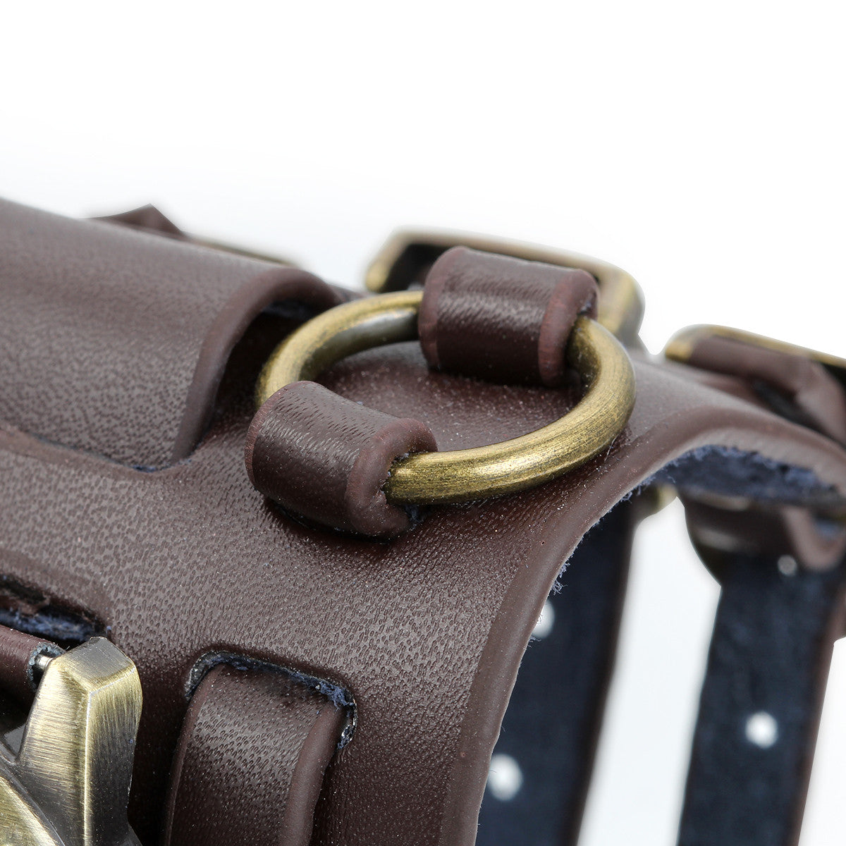 Boniskiss Leather Cuff Watches Gothic Leathernk Style Mens Wrist Watch 74MM Wide