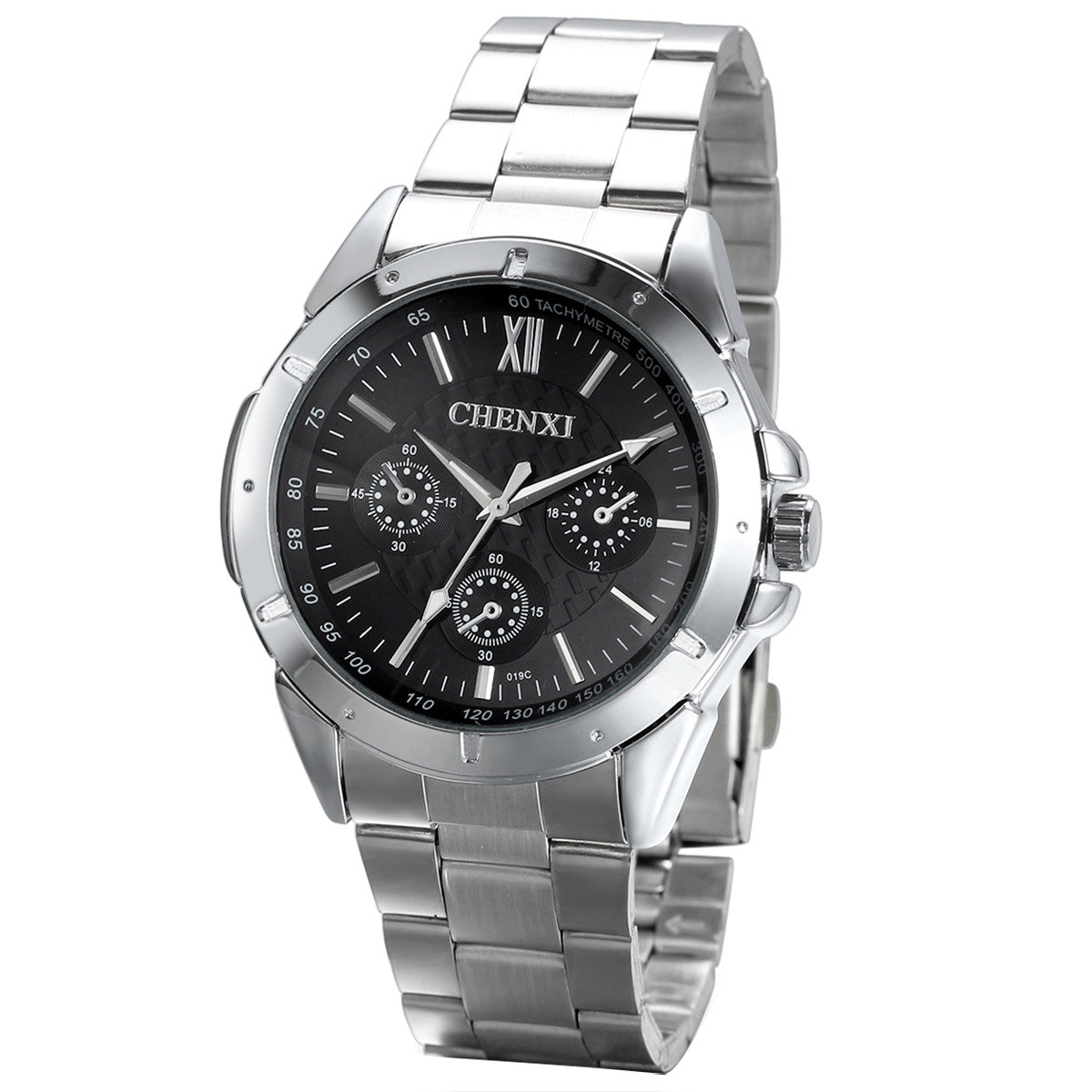 Boniskiss Mens Stainless Steel Classic Wrist Watch Blue Dial