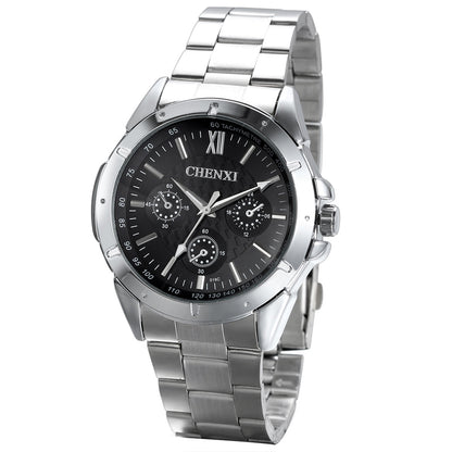 Boniskiss Mens Stainless Steel Classic Wrist Watch Blue Dial