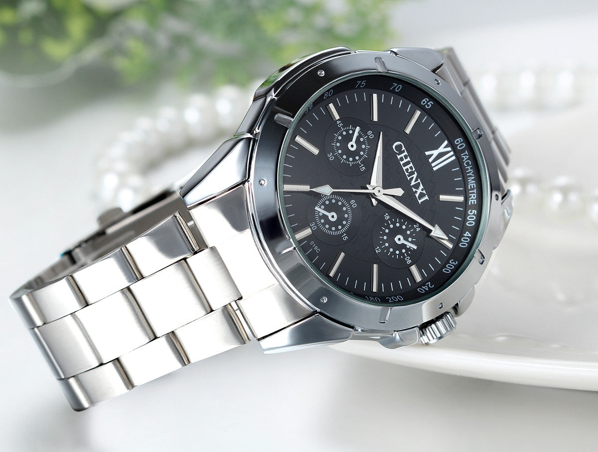 Boniskiss Mens Stainless Steel Classic Wrist Watch Blue Dial