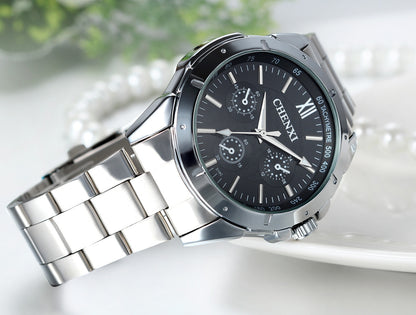 Boniskiss Mens Stainless Steel Classic Wrist Watch Blue Dial