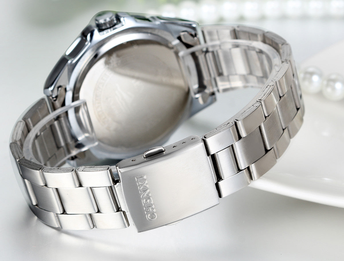 Boniskiss Mens Stainless Steel Classic Wrist Watch Blue Dial