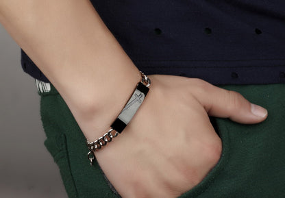 Boniskiss His or Hers Matching Set Couple Stainless Steel Bangle Bracelet Love Charm Cross in a Gift Bag