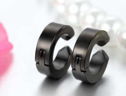 Boniskiss Huggie Hinged Hoop Earrings Non-piercing Clip on Earrings Unisex