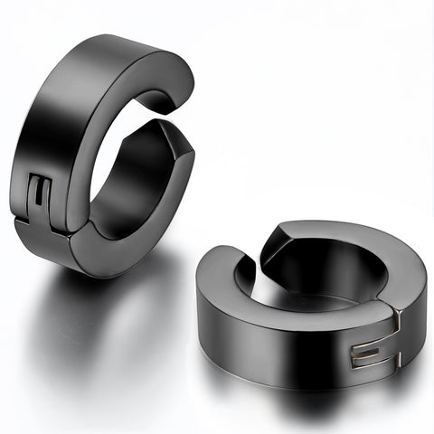 Boniskiss Huggie Hinged Hoop Earrings Non-piercing Clip on Earrings Unisex