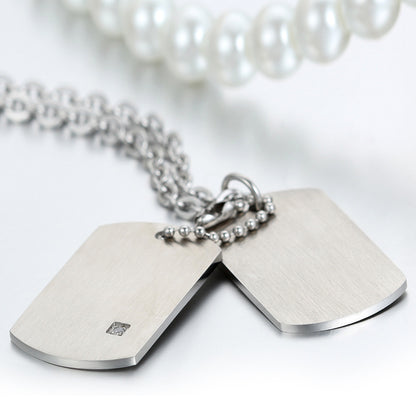 Personalized Engraved Stainless Steel Necklace with Plain Pendant - Boniskiss