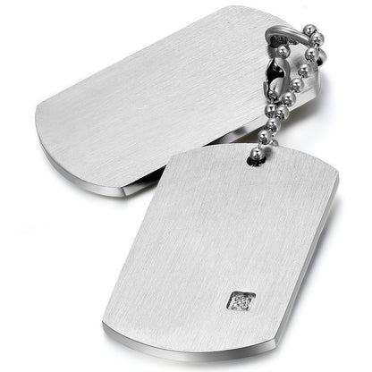 Personalized Engraved Stainless Steel Necklace with Plain Pendant - Boniskiss