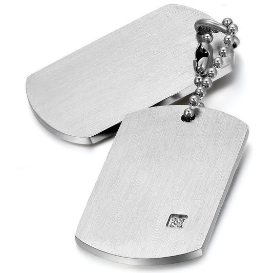 Personalized Engraved Stainless Steel Necklace with Plain Pendant - Boniskiss