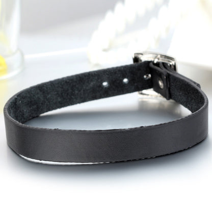 Boniskiss Punk Rock Leather Choker Black