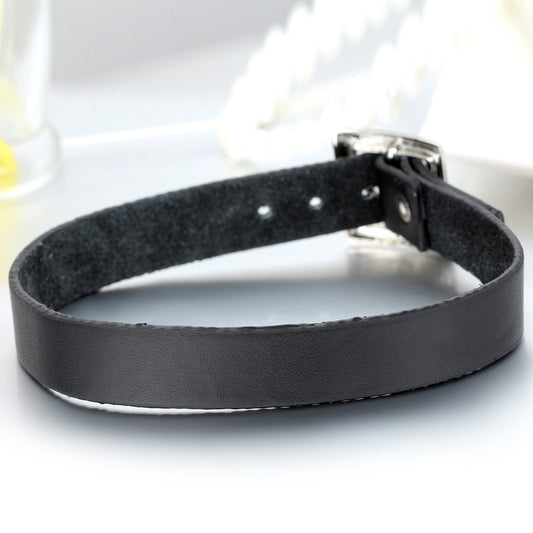 Boniskiss Punk Rock Leather Choker Black