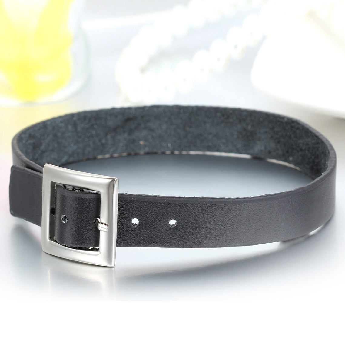 Boniskiss Punk Rock Leather Choker Black