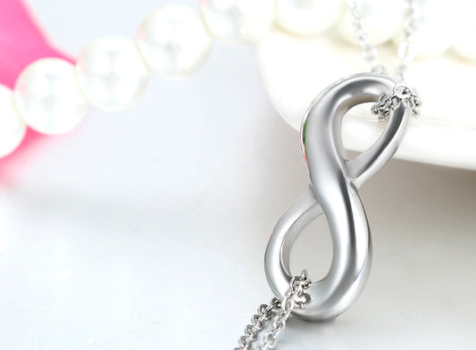 Boniskiss Valentine Gift Stainless Steel Figure 8 Bangle Double-Strand Link Infinity Bracelet