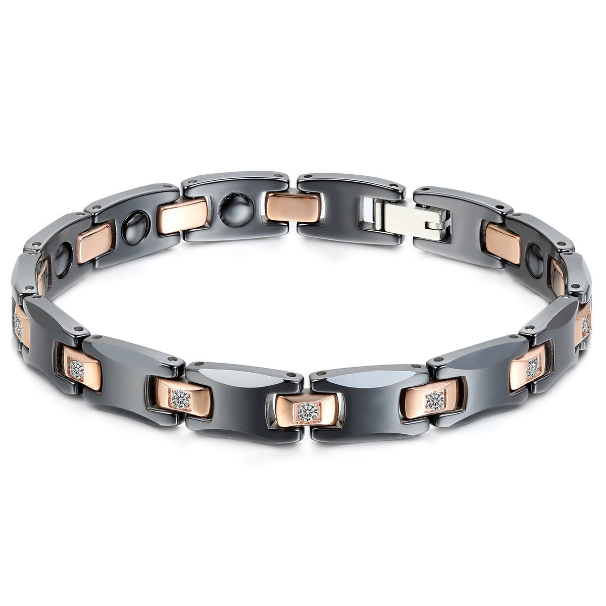 Boniskiss Ceramic Stainless Steel Bracelet Black Gold 8mm