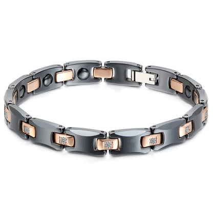 Boniskiss Ceramic Stainless Steel Bracelet Black Gold 8mm