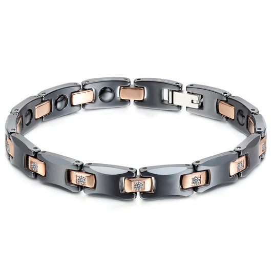 Boniskiss Ceramic Stainless Steel Bracelet Black Gold 8mm
