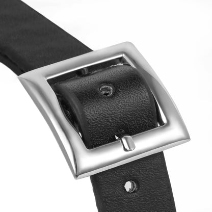 Boniskiss Punk Gothic Handmade Double O Ring Leather Collar Necklace Adjustable