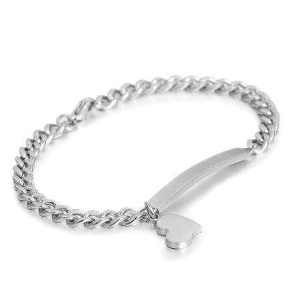 Boniskiss Stainless Steel Women Bracelet with Heart  Pendant