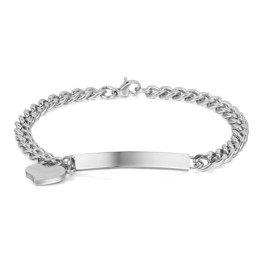 Boniskiss Stainless Steel Women Bracelet with Heart  Pendant